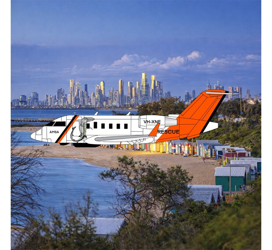 Challenger CL604 AMSA Australia Fish livery VH-XNE 1:400 +New Arrival+