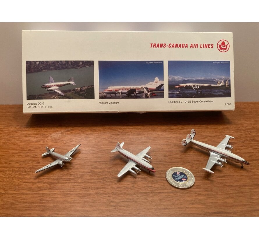 Trans-Canada Airlines set of 3: DC3/L1049/Viscount 1:500**Discontinued**