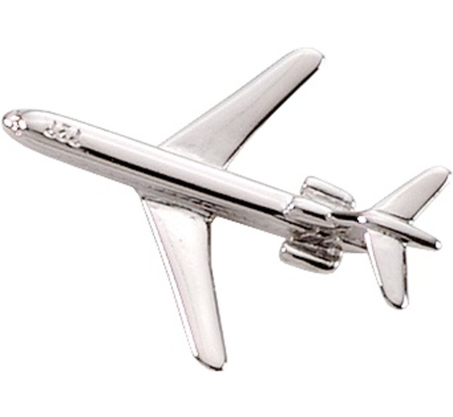 Pin Boeing 727 (3-D cast) Silver Plate