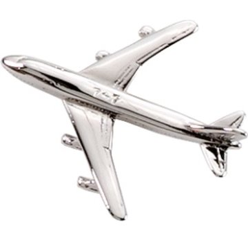 Johnson's Pin Boeing B747 (3-D cast) Silver Plate