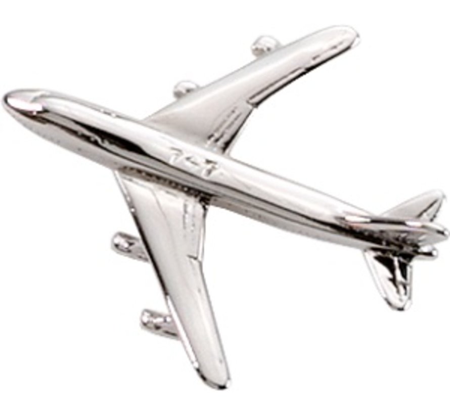 Pin Boeing B747 (3-D cast) Silver Plate