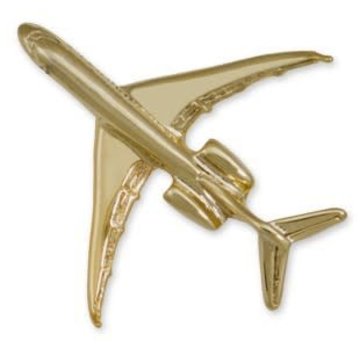Johnson's Pin Bombardier Global Express (3-D cast) Gold Plate
