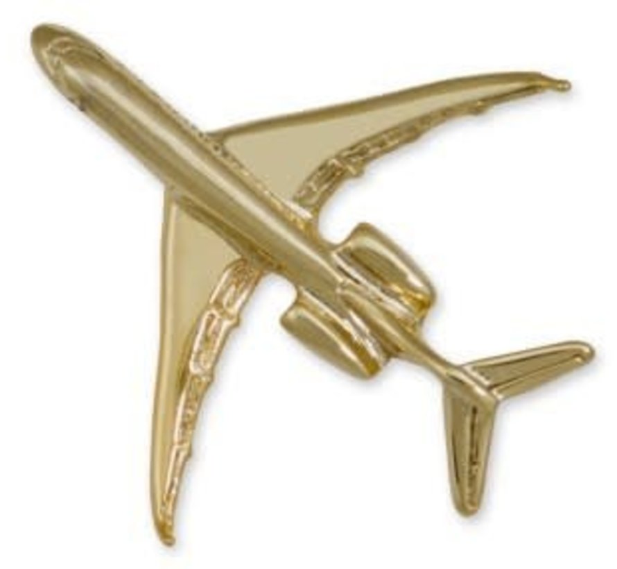 Pin Bombardier Global Express (3-D cast) Gold Plate