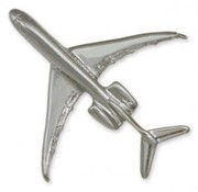 Johnson's Pin Bombardier Global Express (3-D cast) Silver Plate