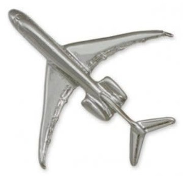 Johnson's Pin Bombardier Global Express (3-D cast) Silver Plate