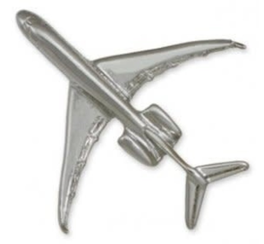 Pin Bombardier Global Express (3-D cast) Silver Plate