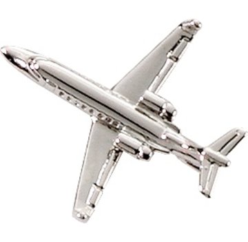 Johnson's Pin Learjet 45 (3-D cast) Silver Plate