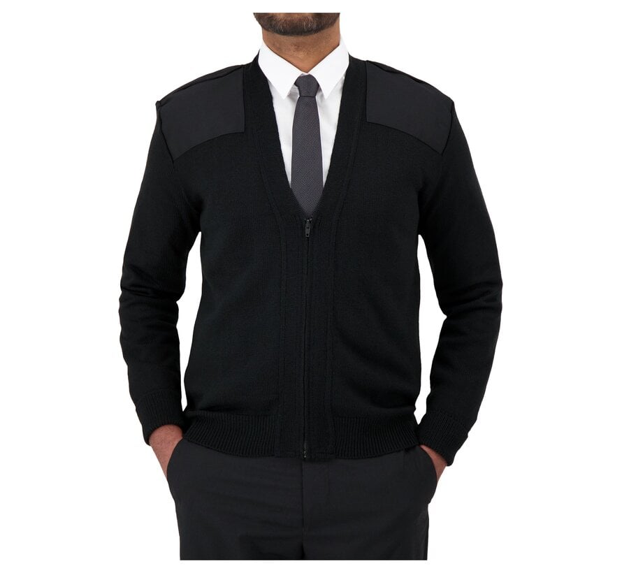 Uniform Sweater V-Neck Military Style Full Zip
