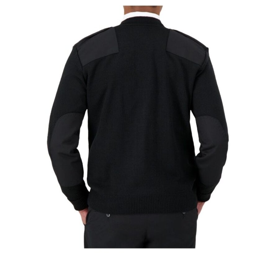 Uniform Sweater V-Neck Military Style Full Zip