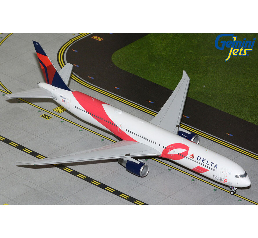 B767-400ER Delta Air Lines "BCRF" Breast Cancer red ribbon N845MH 1:200 *New Arrival