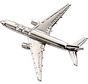 Pin Boeing B777 (3-D cast) Silver Plate