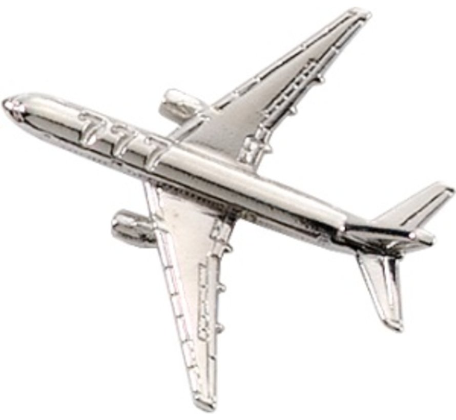 Pin Boeing B777 (3-D cast) Silver Plate