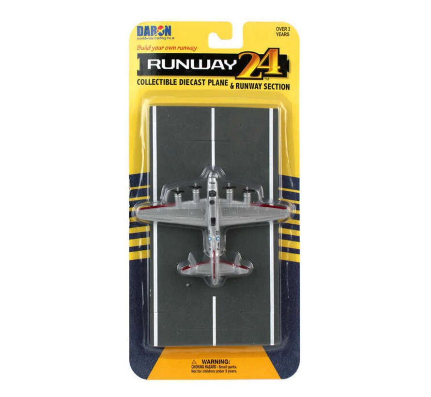 B17 Flying Fortress USAAF Silver with runway
