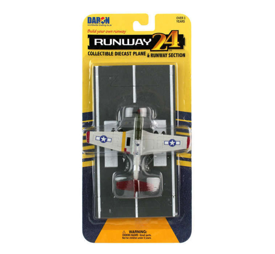 P51D Mustang USAAF Tuskegee Airmen Red Tail Silver with runway section