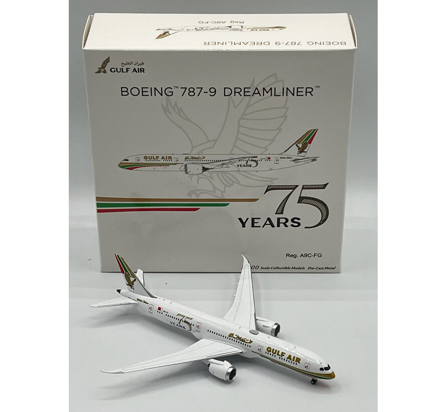 B787-9 Dreamliner Gulf Air 75 Years 1976 retro livery A9C-FG 1:400 +New Arrival+