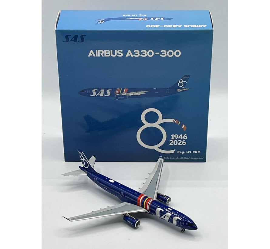 A330-300 SAS Scandinavian Airlines 80 Years blue Livery LN-RKR 1:400  +New arrival+