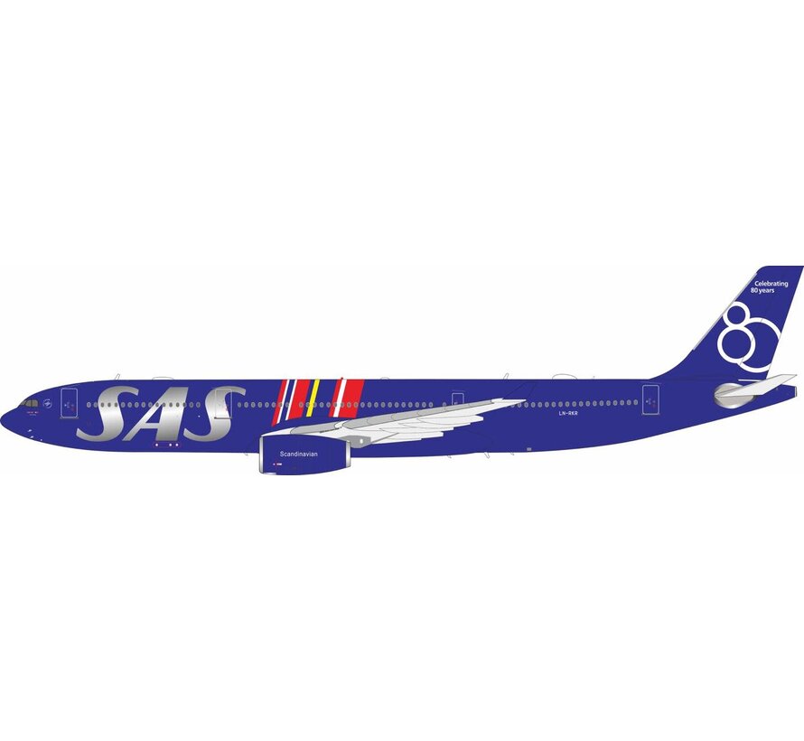 A330-300 SAS Scandinavian Airlines 80 Years livery LN-RKR 1:200 +pre-order+