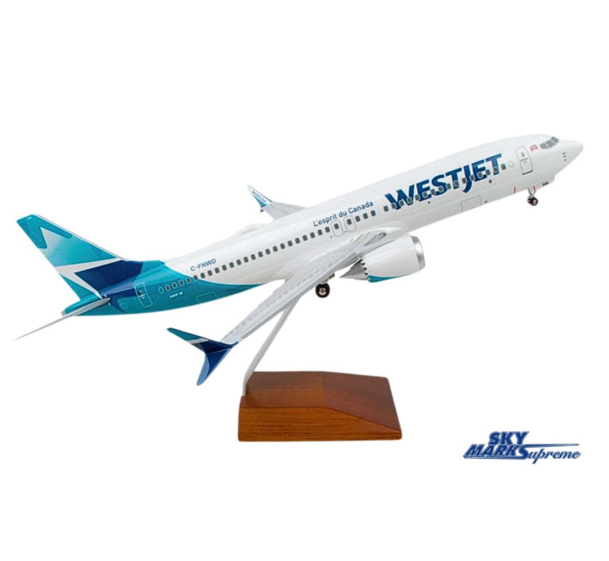 B737-8 MAX WestJet 2018 livery C-FNWD 1:100 Gear+ Stand