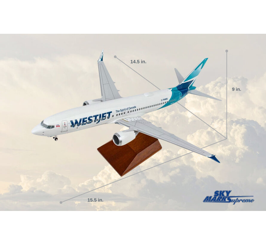 B737-8 MAX WestJet 2018 livery C-FNWD 1:100 Gear+ Stand