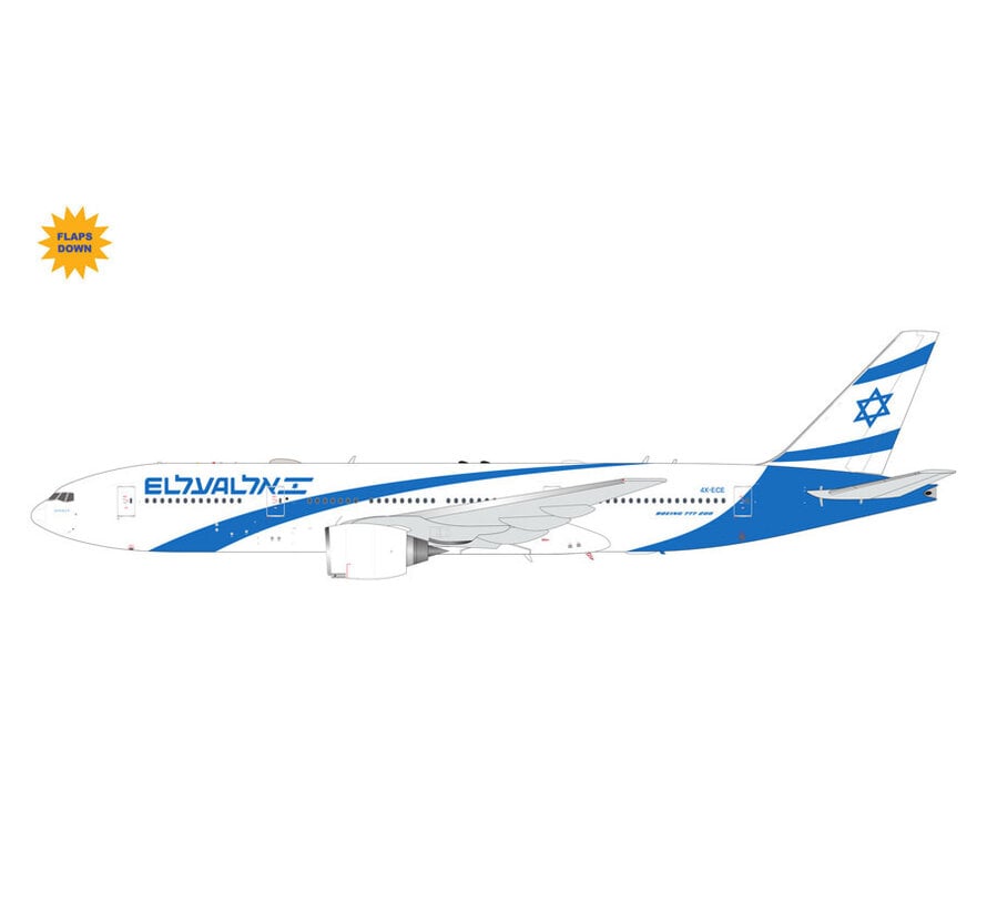 B777-200ER El Al Israel Airlines 4X-ECE flaps down 1:200 * Pre-Order