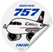 Plane Sticker Cargojet B757 Round sticker