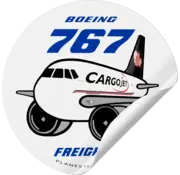 Plane Sticker Cargojet B767 Round sticker