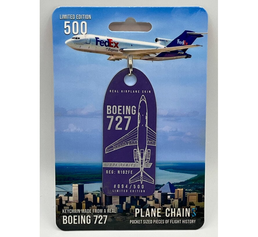 B727-200F FedEx Express N192FE purple aircraft skin tag +New Arrival+