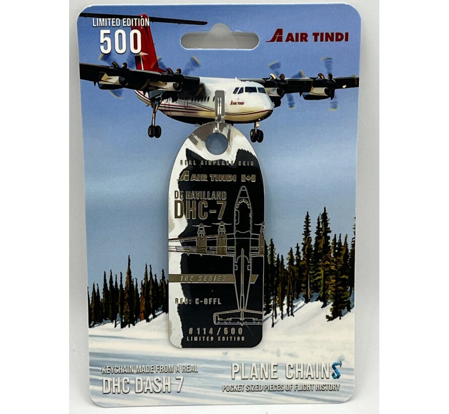 Dash-7 Air Tindi  C-GFFL black patina aircraft skin tag +NEW ARRIVAL+