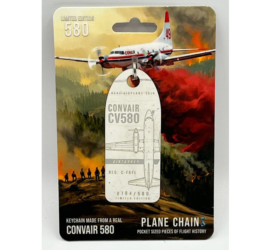 Convair CV580 Conair C-FKFL white aircraft skin tag +New Arrival+