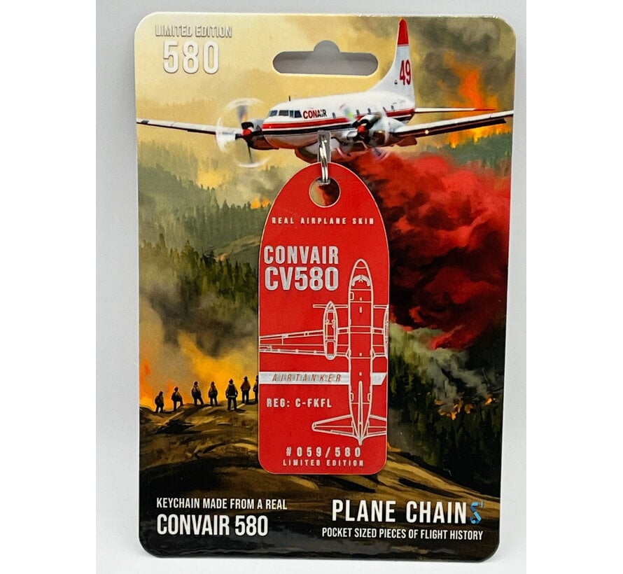 Convair CV580 Conair C-FKFL red aircraft skin tag +New Arrival+