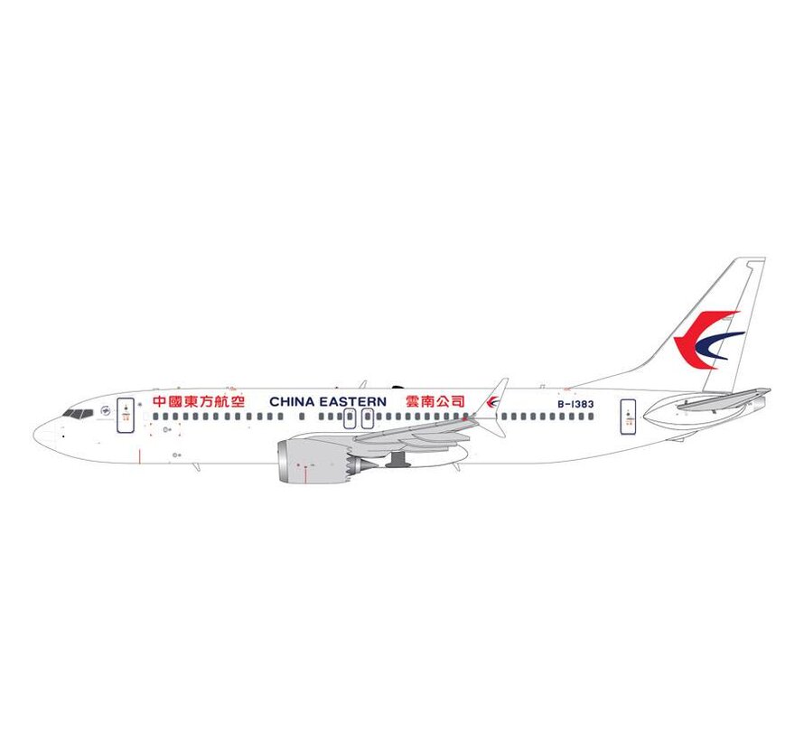 B737-8 MAX China Eastern B-1383 1:200 with stand NSI