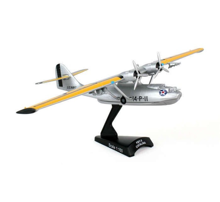 PBY5 Catalina US Navy silver 14-P-11 1:150 with stand