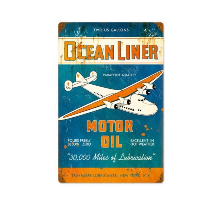 Ocean Liner Oil Metal Sign
