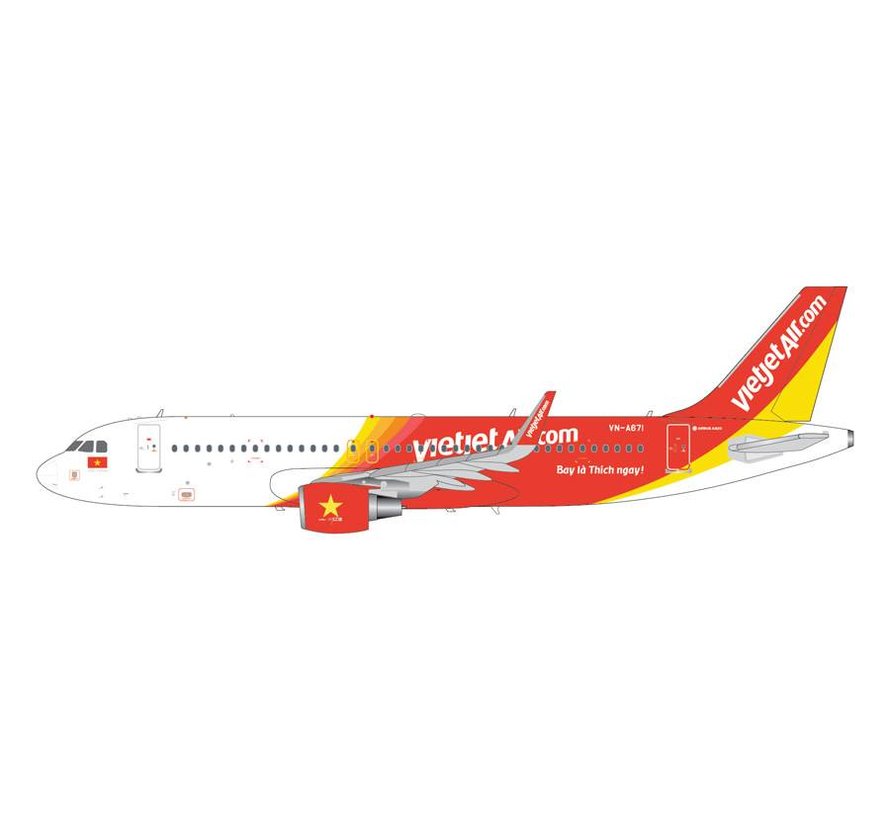 A320S VietJet VN-A671 1:200 with stand