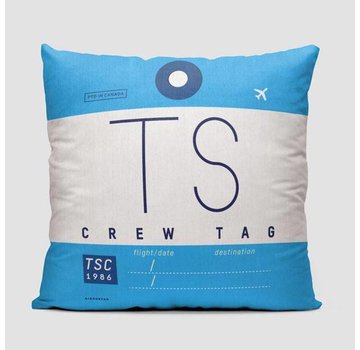 Airportag Throw Pillow Air Transat Crew Tag