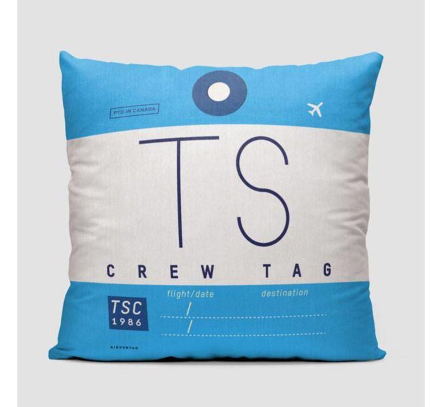 Throw Pillow Air Transat Crew Tag