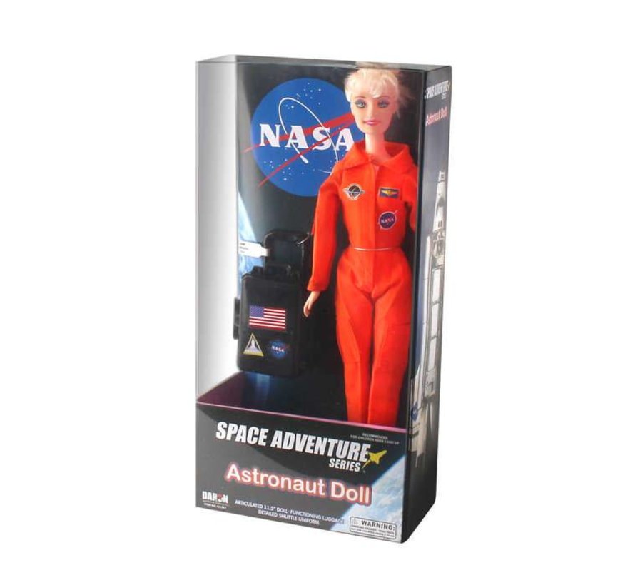 NASA Astronaut Doll (Female) Orange Suit Luggage