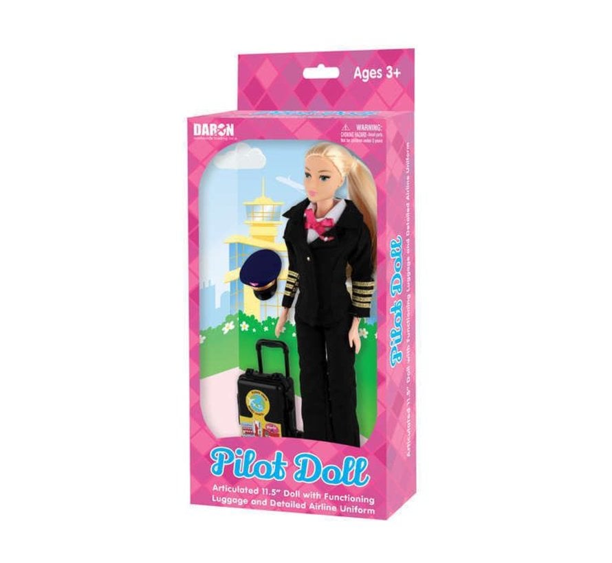Female Pilot Doll (Generic) with luggage