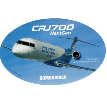 Bombardier CRJ700 NextGen Oval Blue 3 3/4'' X 6'' Sticker