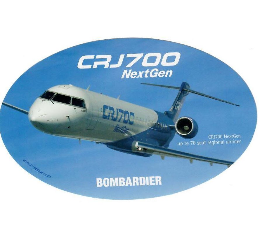CRJ700 NextGen Oval Blue 3 3/4'' X 6'' Sticker