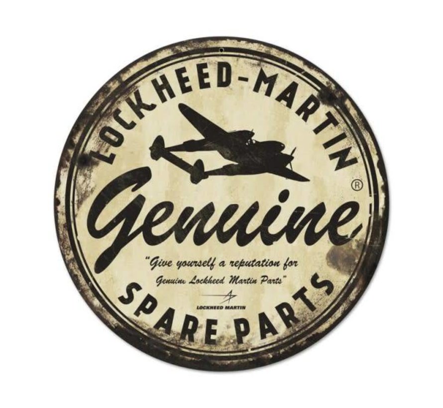 Lockheed Martin Genuine Parts Metal Sign Round
