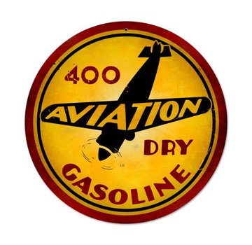 400 Aviation Dry Gasoline Metal Sign round