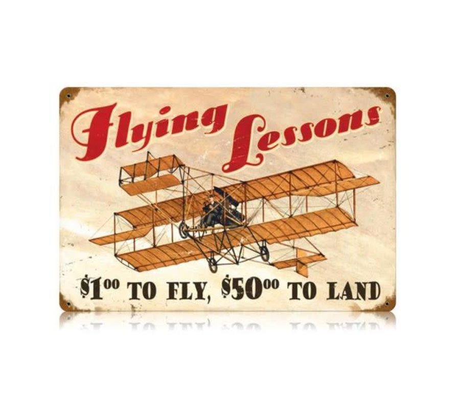 Flying Lessons Metal Sign