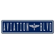 Aviation Boulevard Metal Sign
