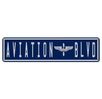 Aviation Boulevard Metal Sign