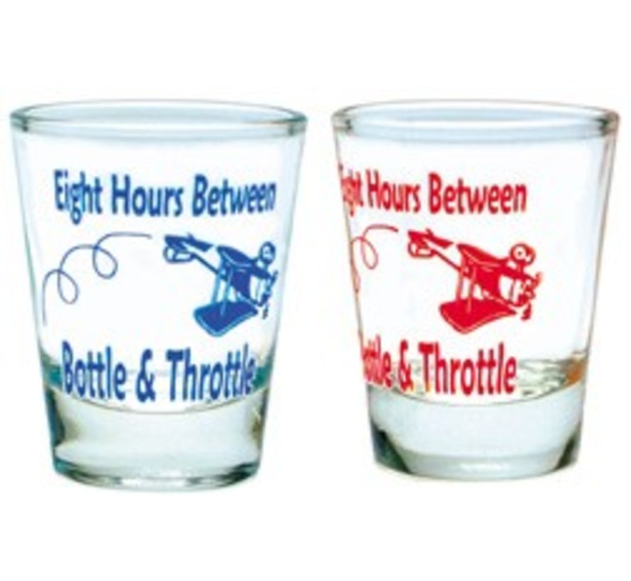 Shot Glass Eight Hours bottle to Throttle (single - blue or red)