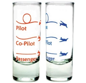Shot Glass Passenger Co-pilot Pilot