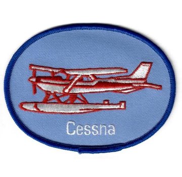 avworld.ca Patch Cessna on Floats Blue Oval 4" x 3"