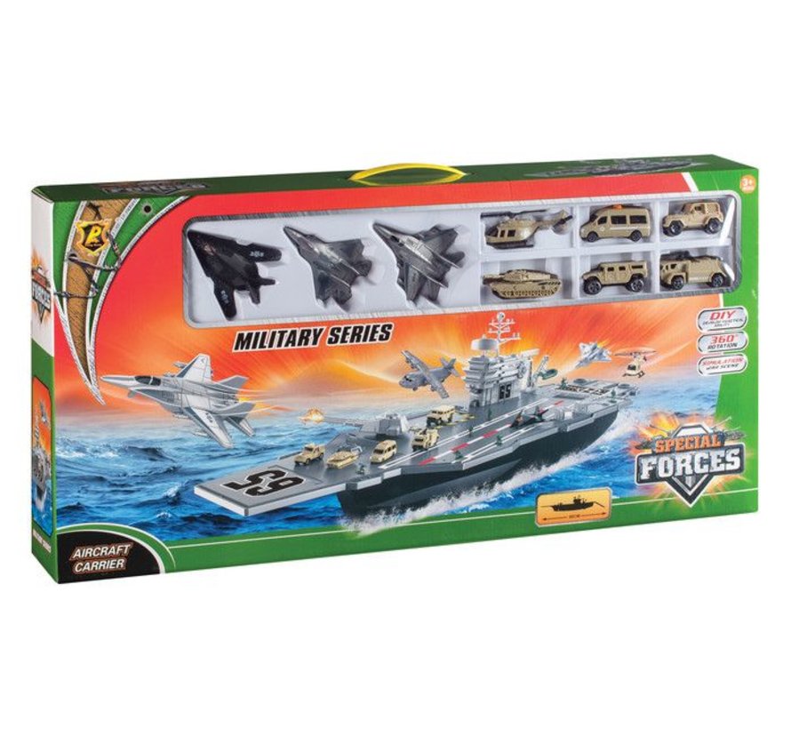 Aircraft Carrier with Diecast Planes & Helicopters Toy 34"