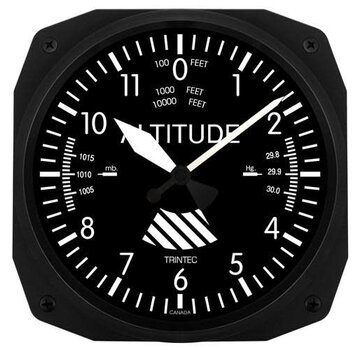 Trintec Industries Classic Altimeter Instrument Style Wall Clock